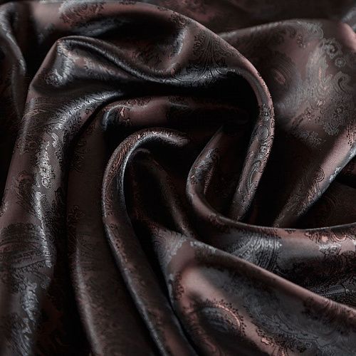 Ткань подкладочная К28-506 горький шоколад жаккардовый