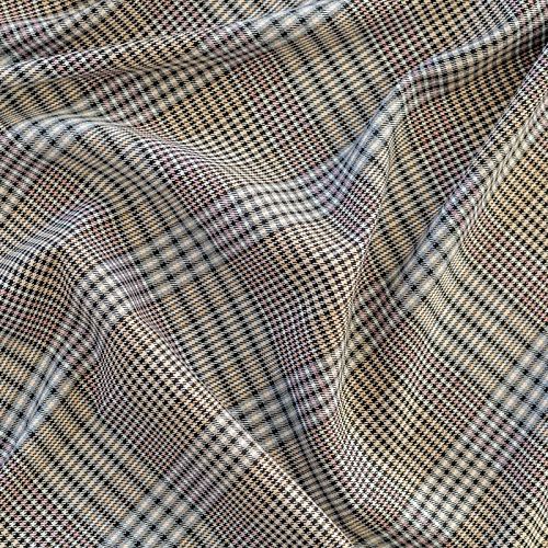 Ткань костюмная К33-401 молочный принтованный