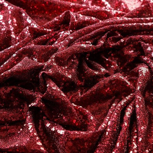 Пайетки на сетке 055-02823 вишневый однотонный
