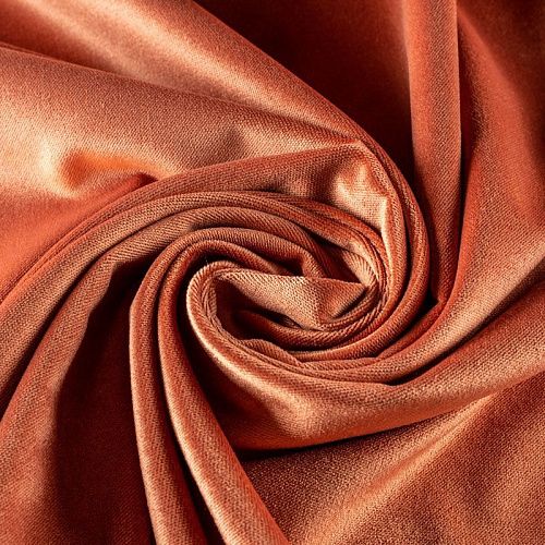 Ткань портьерная бархат 529-02-156 жженый апельсин однотонный