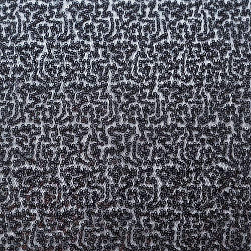 Пайетки на сетке 055-08985 черный однотонный