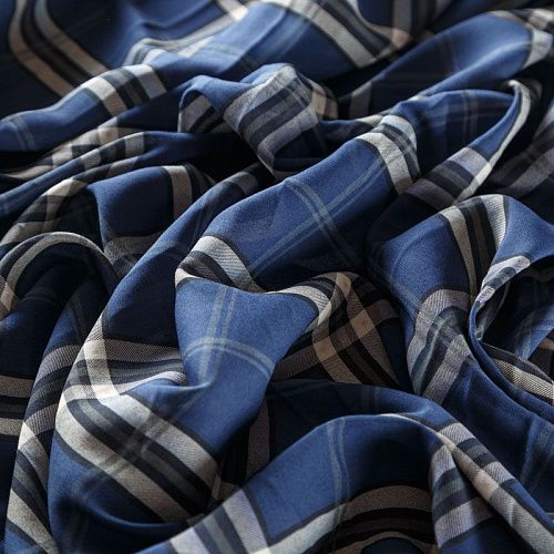 Вискоза 009-08622 темно-синий принтованный