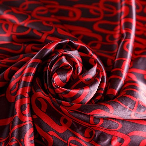 Шелк натуральный К28-650 черный принтованный
