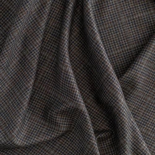 Ткань костюмная К32-049 темно-серая с синим клетка "гленчек"