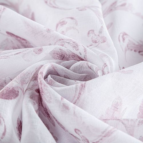 Тюль 529-01-77 белый принтованный