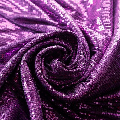 Пайетки на трикотаже 055-03039 фиалковый однотонный