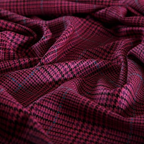 Ткань костюмная 025-14715 фуксия принтованный