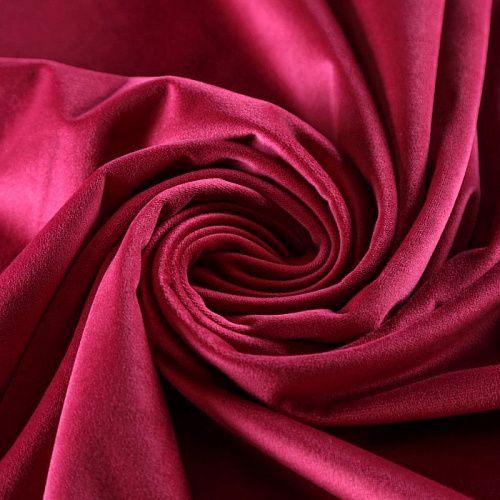 Ткань портьерная бархат h-300 см 09-02-04507 темно-малиновый однотонный
