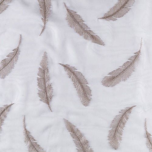 Тюль сетка с вышивкой 529-01-01 молочный