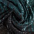 Ткань с пайетками К33-527 изумрудно-черный