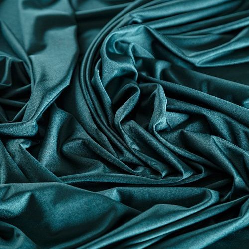 Трикотаж 056-07313 темный бирюзово-зеленый однотонный