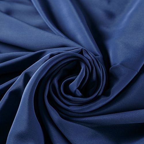 Крепдешин натуральный 028-06507 темно-синий однотонный