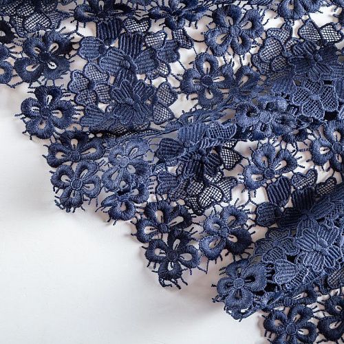 Гипюр-макраме К19-398 темно-синий