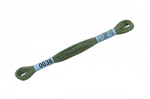 Нитки для вышивания Gamma мулине 8 м 0036 серо-зеленый