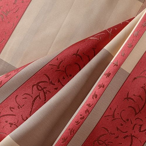 Ткань портьерная жаккард Т476-02-12 песочно-красный