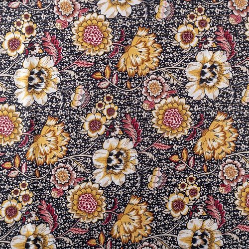 Вискоза с люрексом 009-00902 черный принтованный